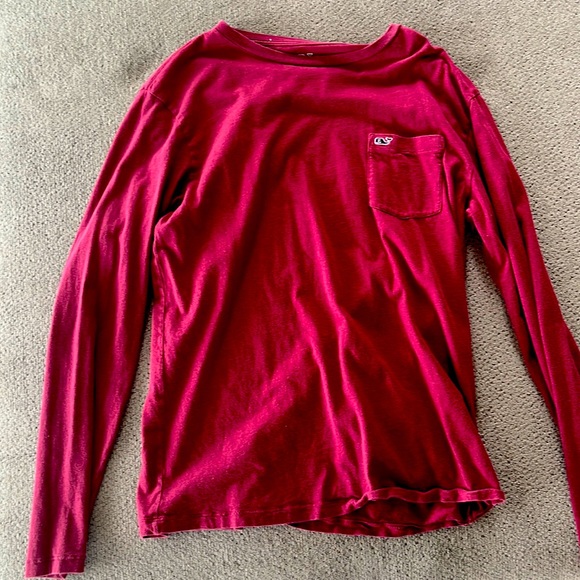 Long sleeve vineyard vines maroon T shirt - Picture 1 of 1